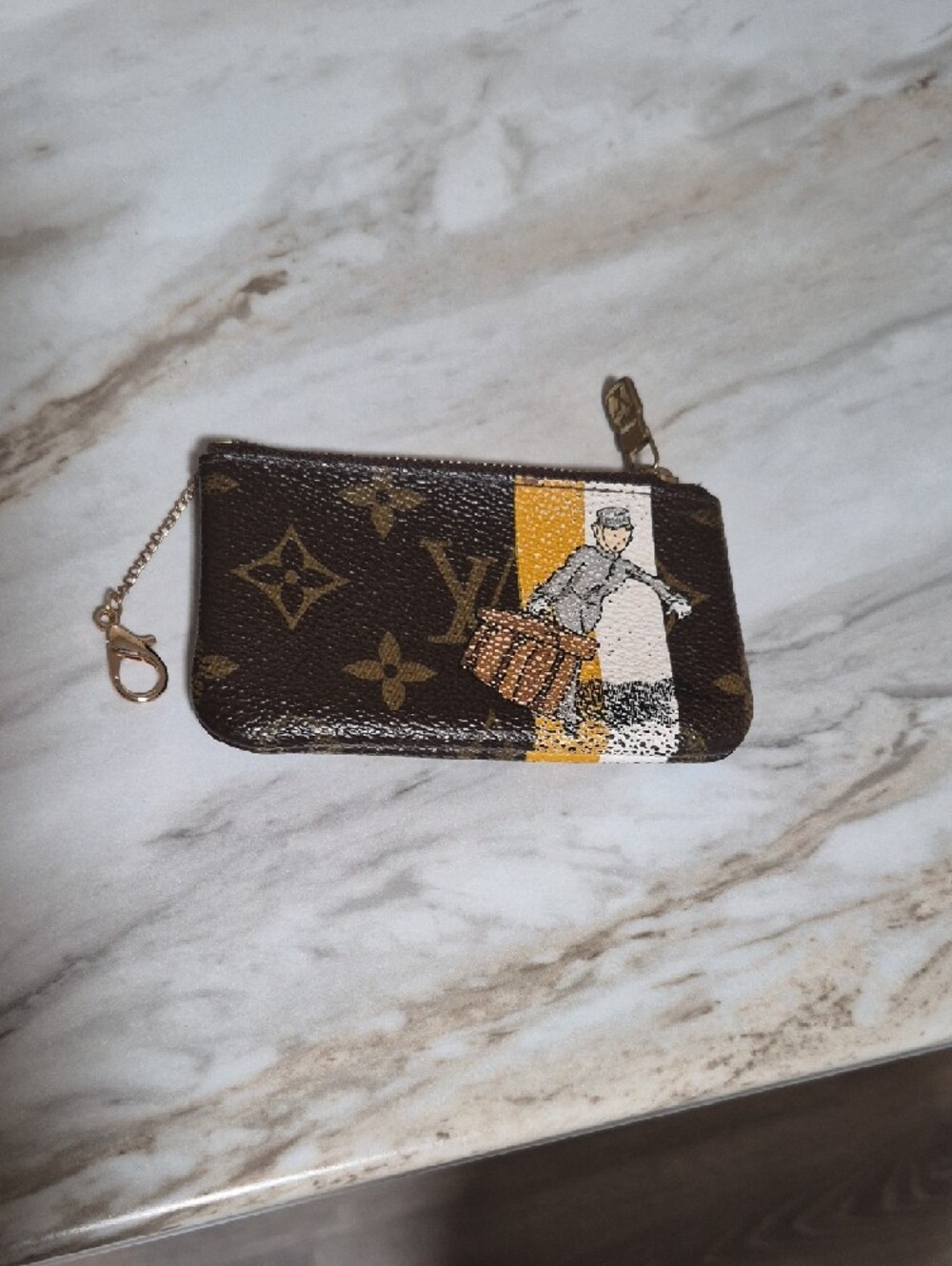 Louis Vuitton Monogram Key Pouch | “Bon Voyage” Custom - Picture 2 of 10